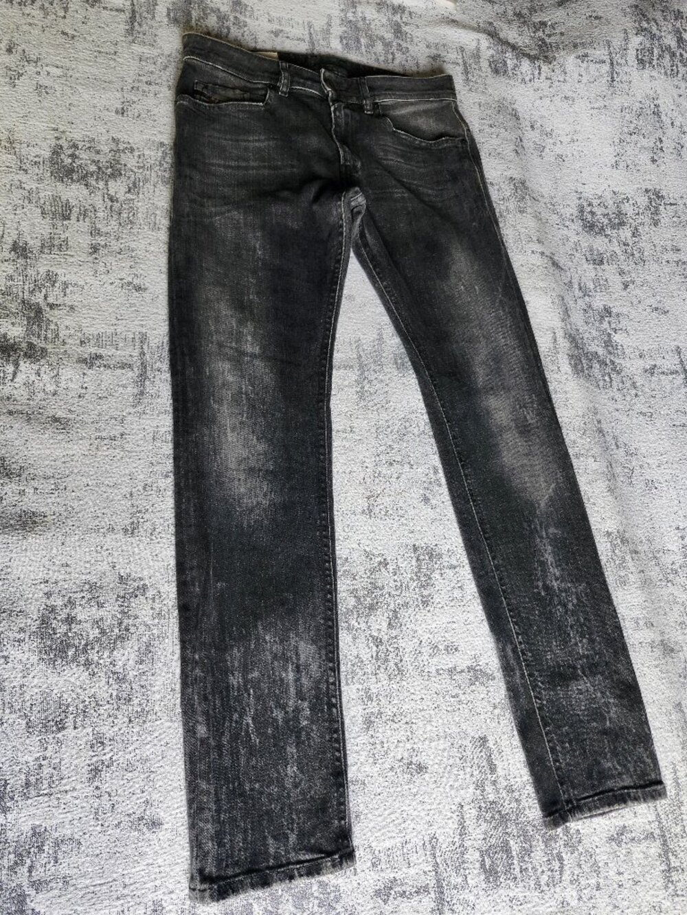 Diesel Thommer Slim Stretch Charcoal Black Distressed Faded Jeans W30 L32